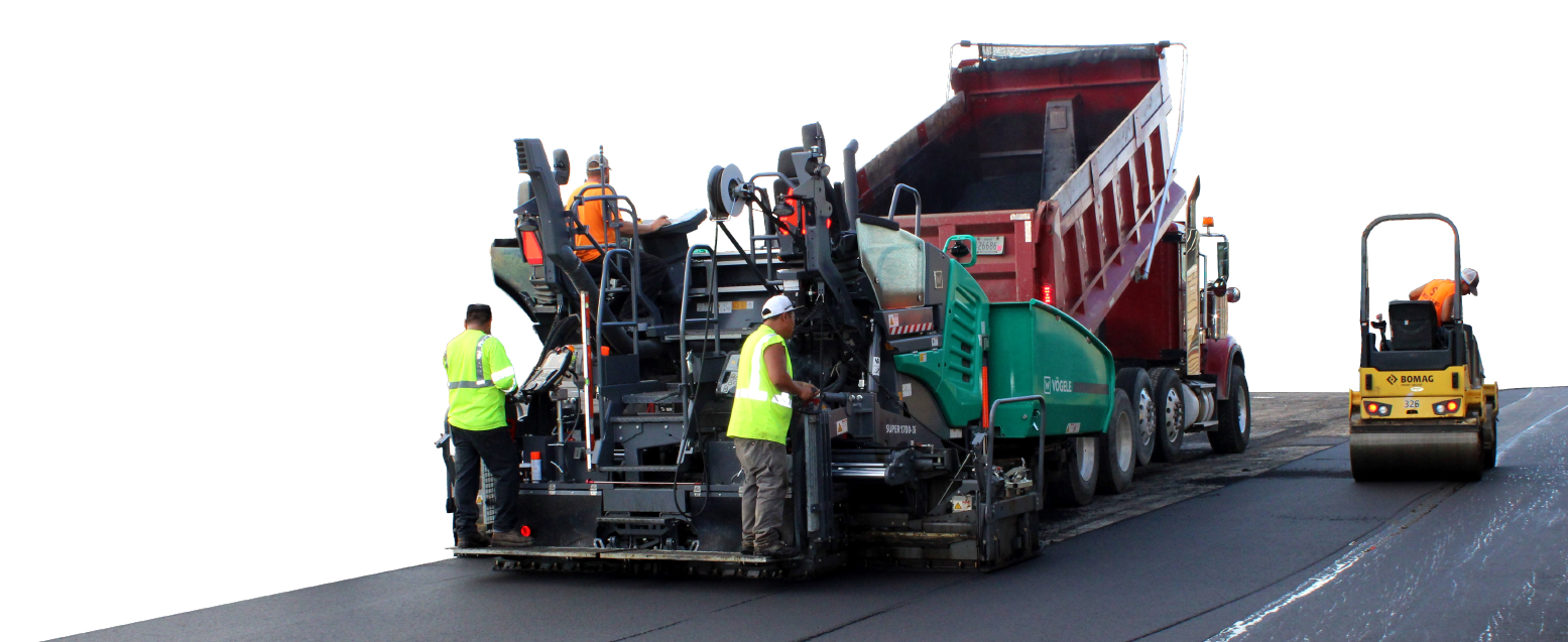Johnson and Sons Crew Working on Commercial Paving Project
