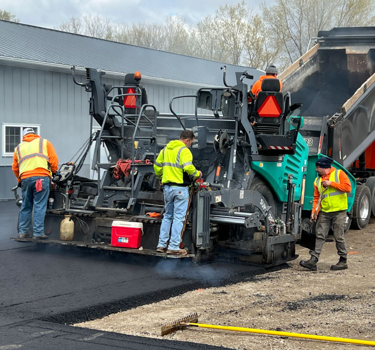 Commercial Paving Machine Working on a Project
